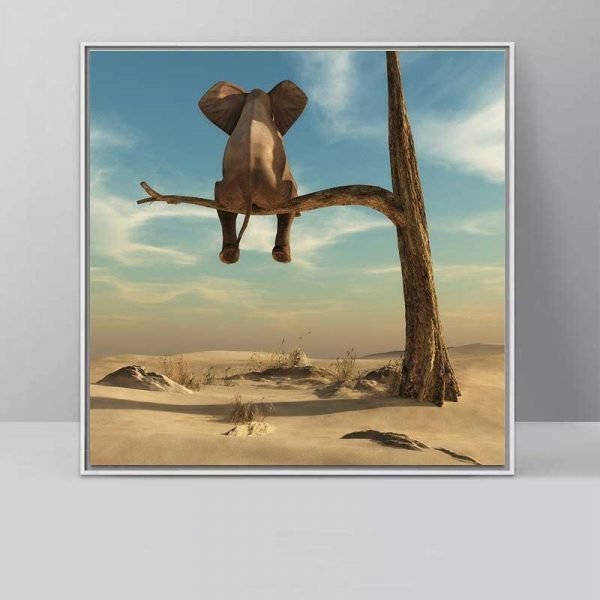 Cuadro Elefante en una Rama