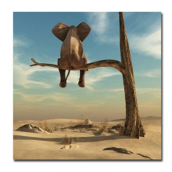 Cuadro Elefante en una Rama