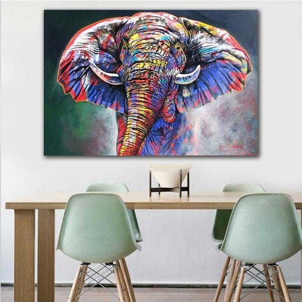 Cuadro Elefante Multicolor