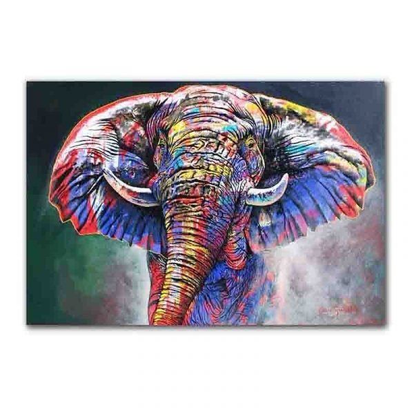 Cuadro Elefante Multicolor