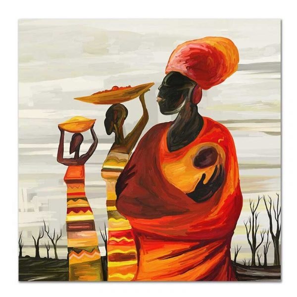 Cuadro Mujer Africana con Bebé