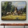 Pintura Caballos Indios