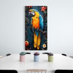 Cuadro Loro Azul y Amarillo