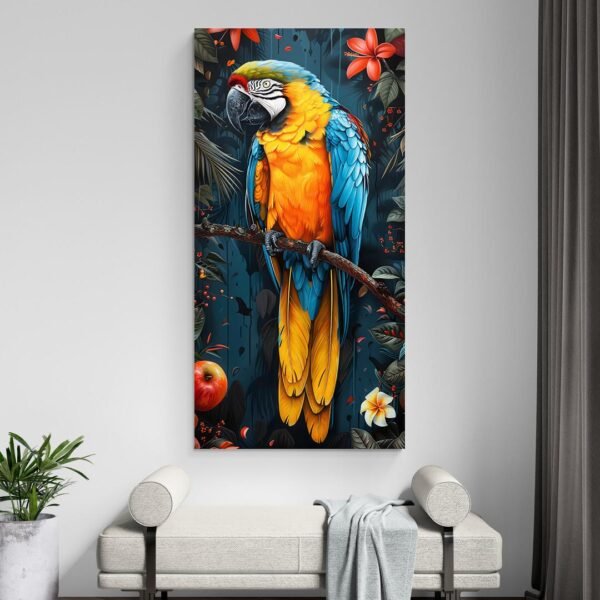 Cuadro Loro Azul y Amarillo