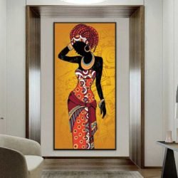 Cuadro Africano Naranja
