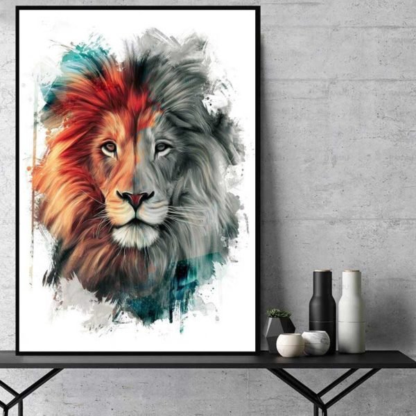 Cuadro León Blanco