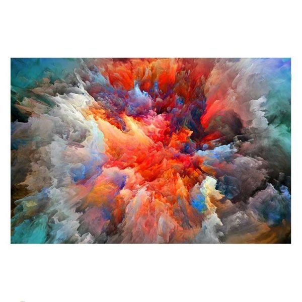 Cuadro Abstracto Naranja y Gris