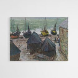 Barcos en la Playa de Étretat - Monet