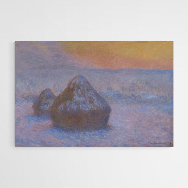 Montones de Trigo (atardecer, efecto nieve) - Monet