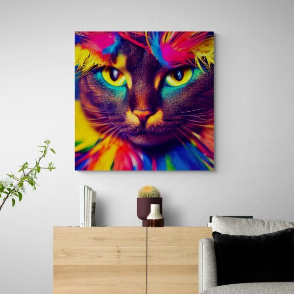 Cuadro Gato Blanco y Negro