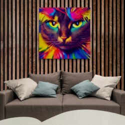 Cuadro Gato Blanco y Negro