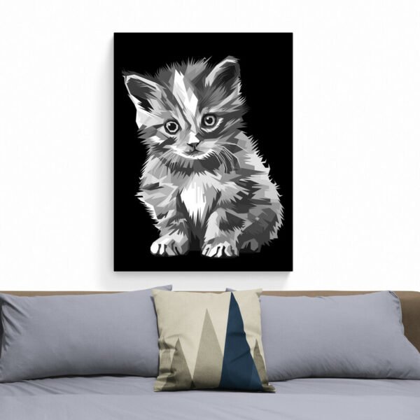 Cuadro Gato Blanco y Negro
