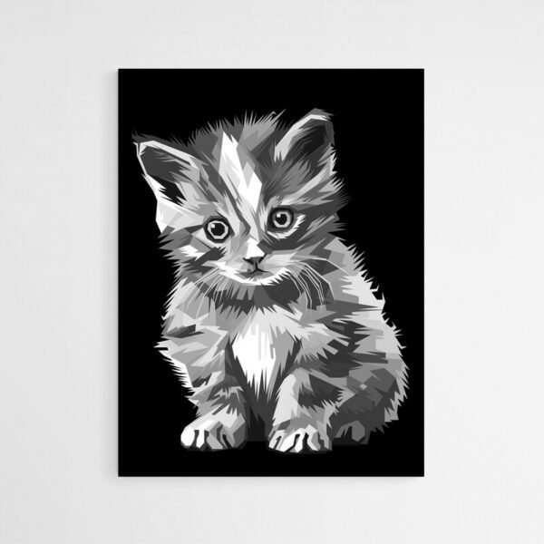 Cuadro Gato Blanco y Negro