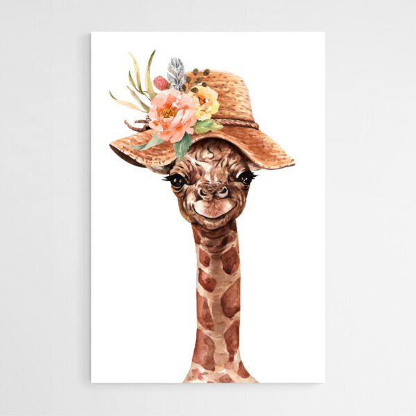 Cuadro Jirafa con Sombrero