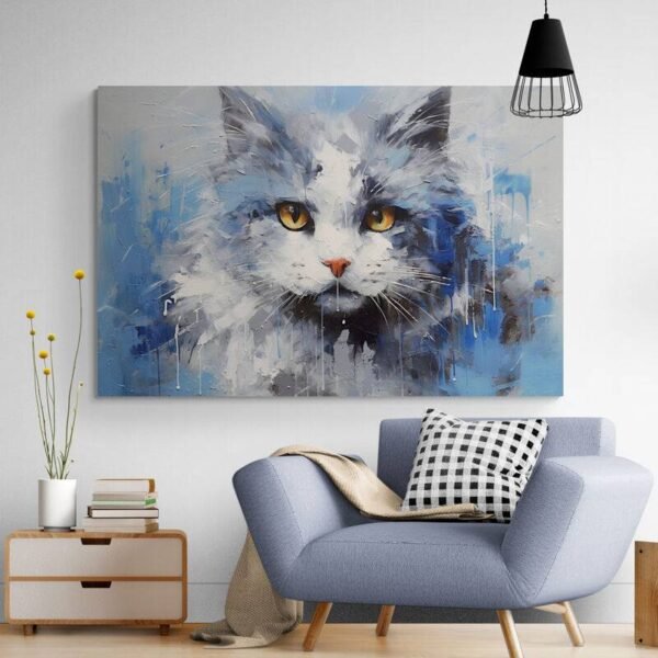 Cuadro Pintura Gato Moderno
