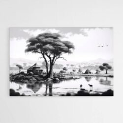 Cuadro Africano Blanco y Negro