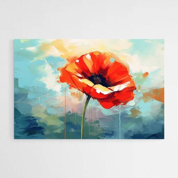 Cuadro Pintura Amapola Moderna