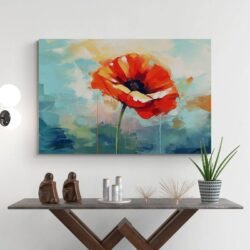 Cuadro Pintura Amapola Moderna