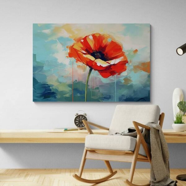 Cuadro Pintura Amapola Moderna