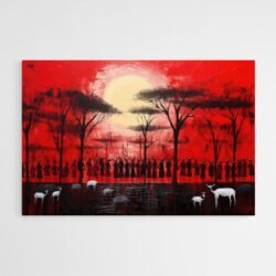 Cuadro Africano Rojo