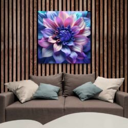 Cuadro Pintura Flor Azul