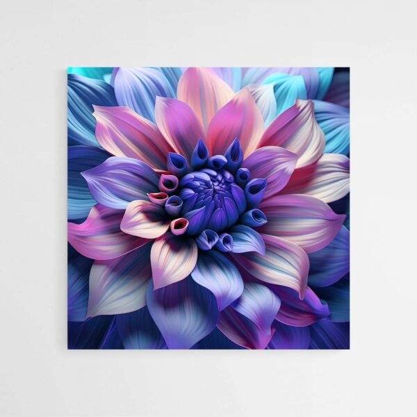 Cuadro Pintura Flor Azul