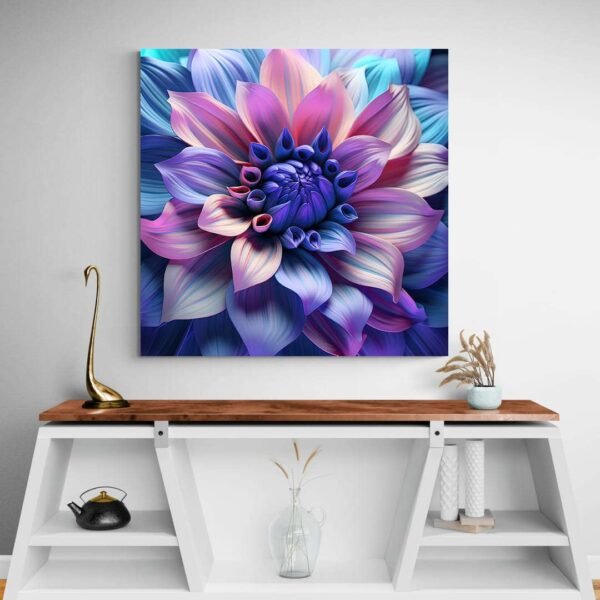Cuadro Pintura Flor Azul