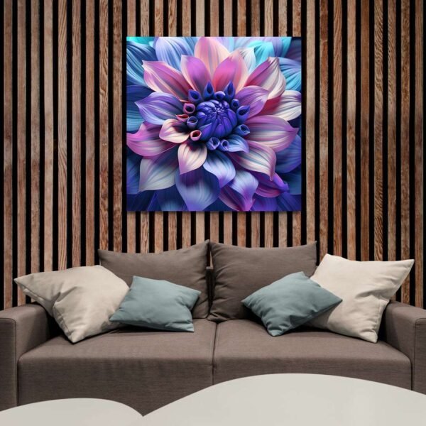 Cuadro Pintura Flor Azul
